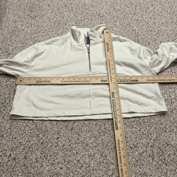 Sweaty Betty Women's Revive Half Zip Crop Pullover Sz 12 Cream Activewear - Picture 4 of 6